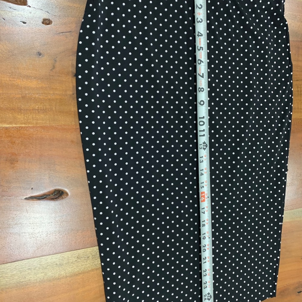 Vince Camuto polka a dot skirt black white Medium pencil fitted body con 20s M - Picture 16 of 16